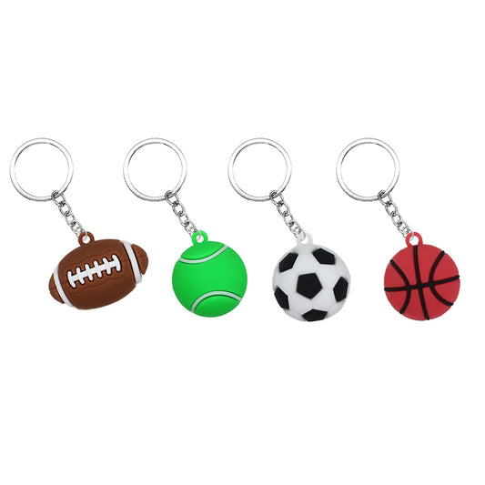 Sports Ball PVC Keychain in 50mm capsule