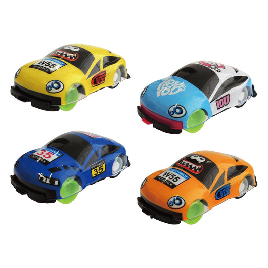 Racing pull back car in 65mm capsule