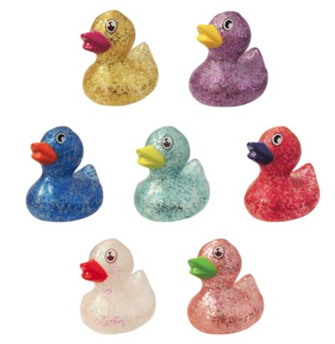 4.3cm Glitter Duck, 7 color Bulk