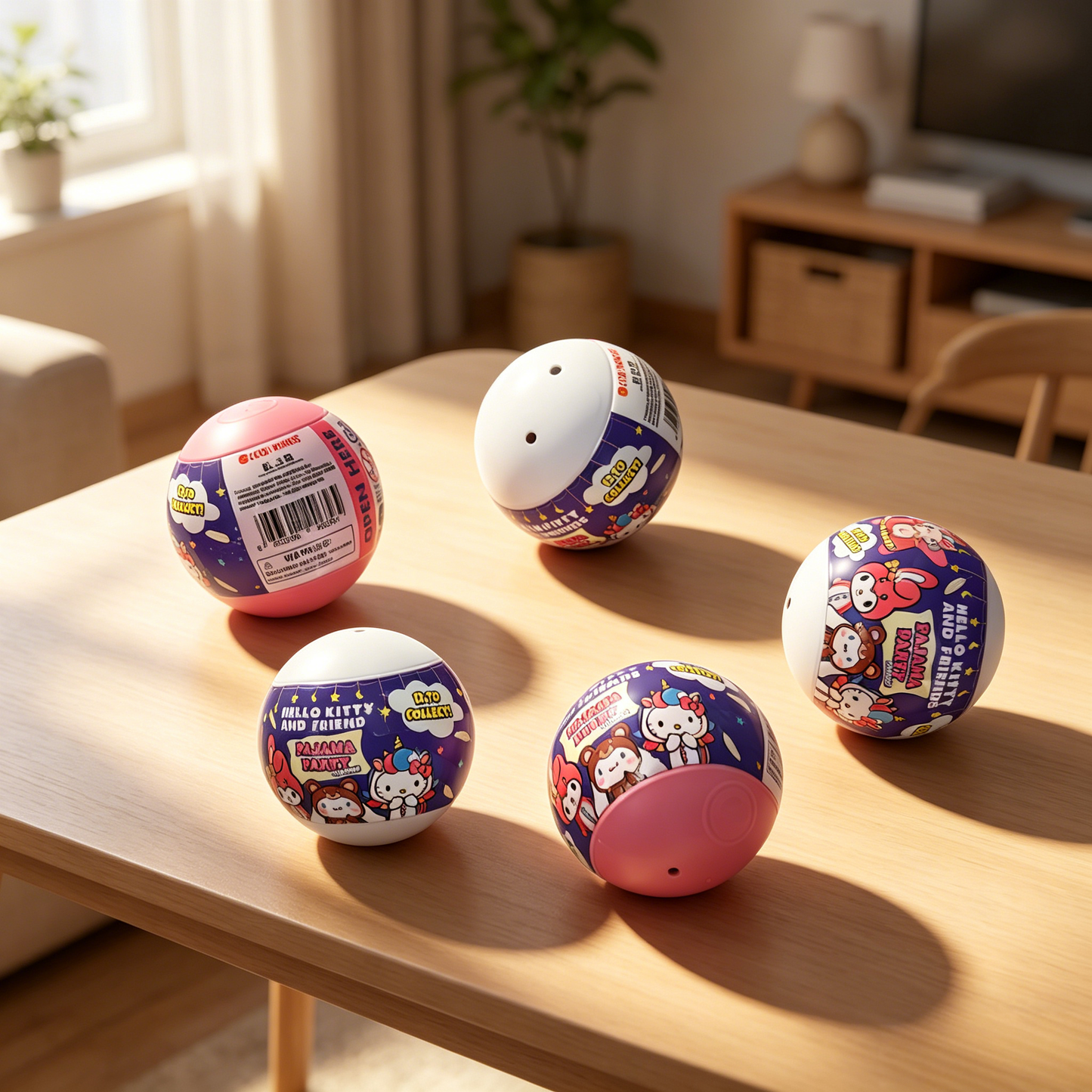 Hello Kitty PJ Charms in 65mm capsule