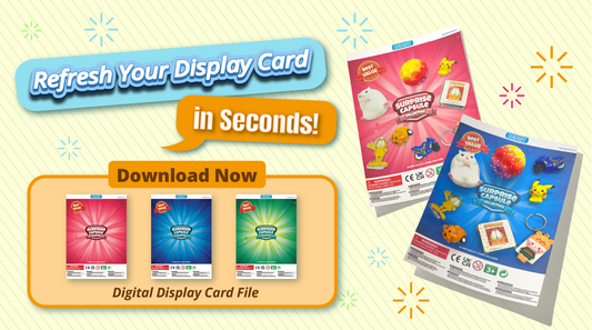 Clear Slow-Moving Capsule Stock with Ready Display Cards