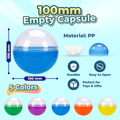100mm empty capsule 5 colors - 50pcs/bag