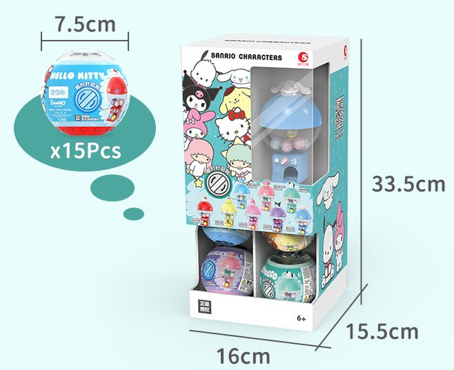 Sanrio Characters Mini Block Gashapon Machine (6 styles, 12pcs/set) - Price per piece