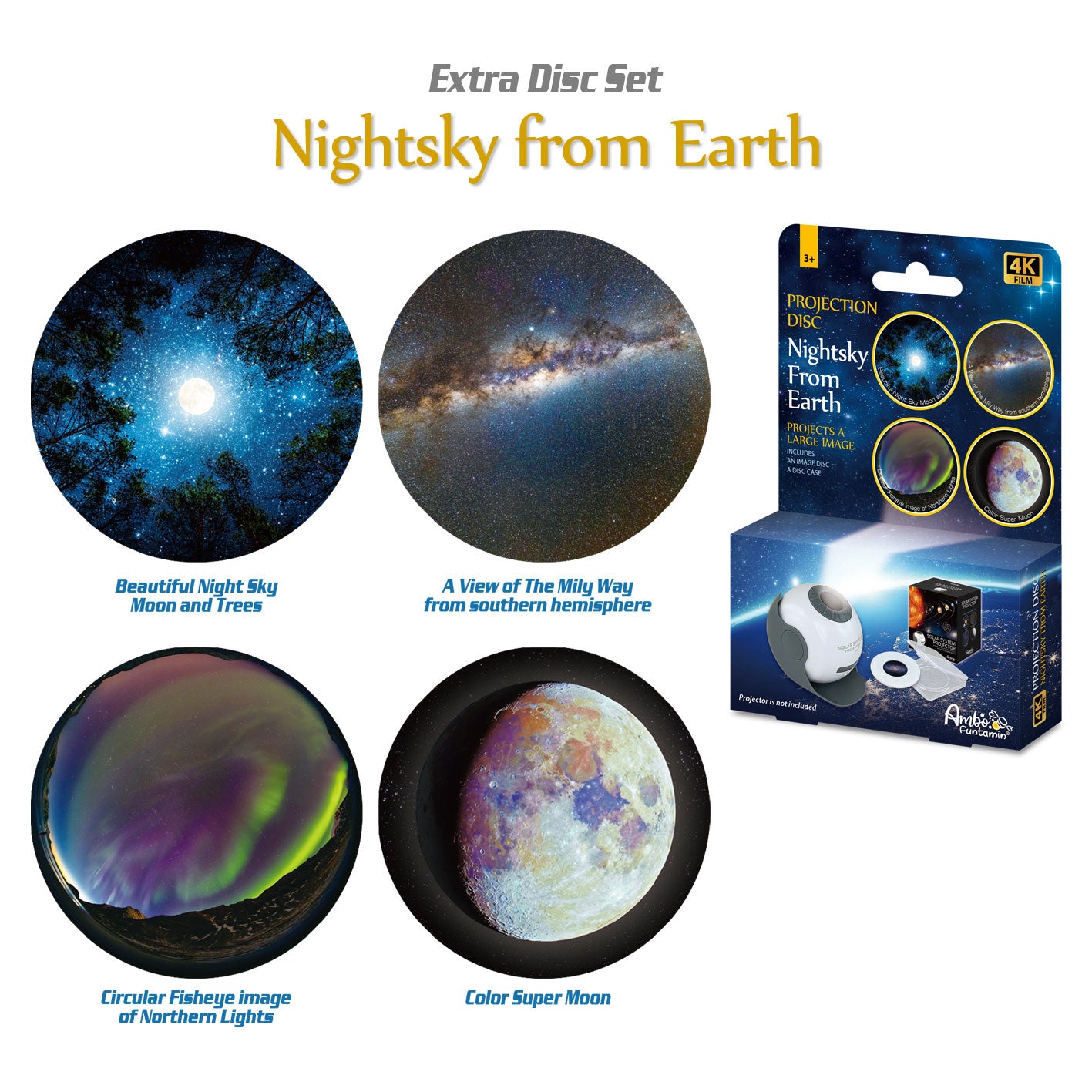Projection Disc set for ASOLAP-Nightsky from Earth(4 Disc)