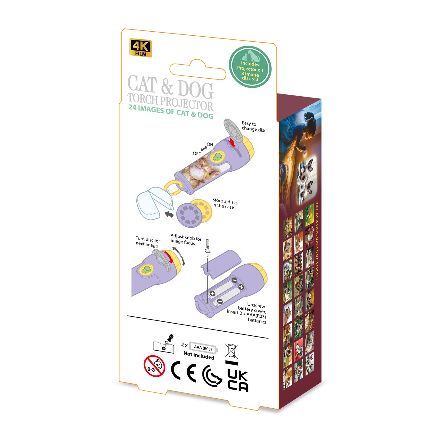 Cats & Dogs large torch projector 24 images
