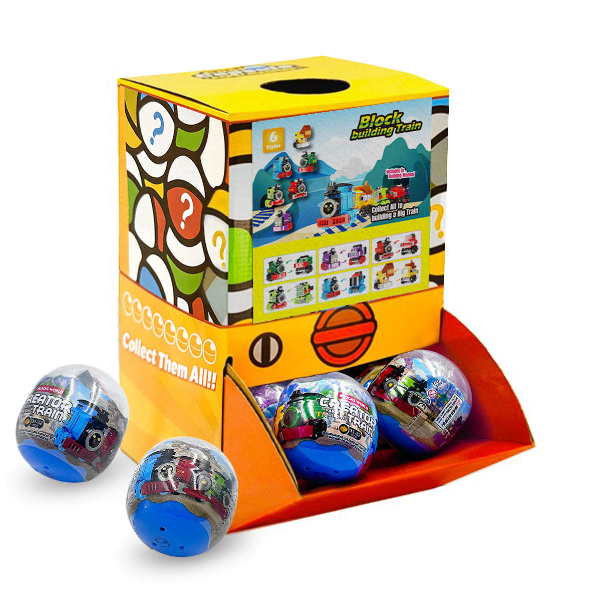 Brick Train Countertop Capsule Display(70mm L16)