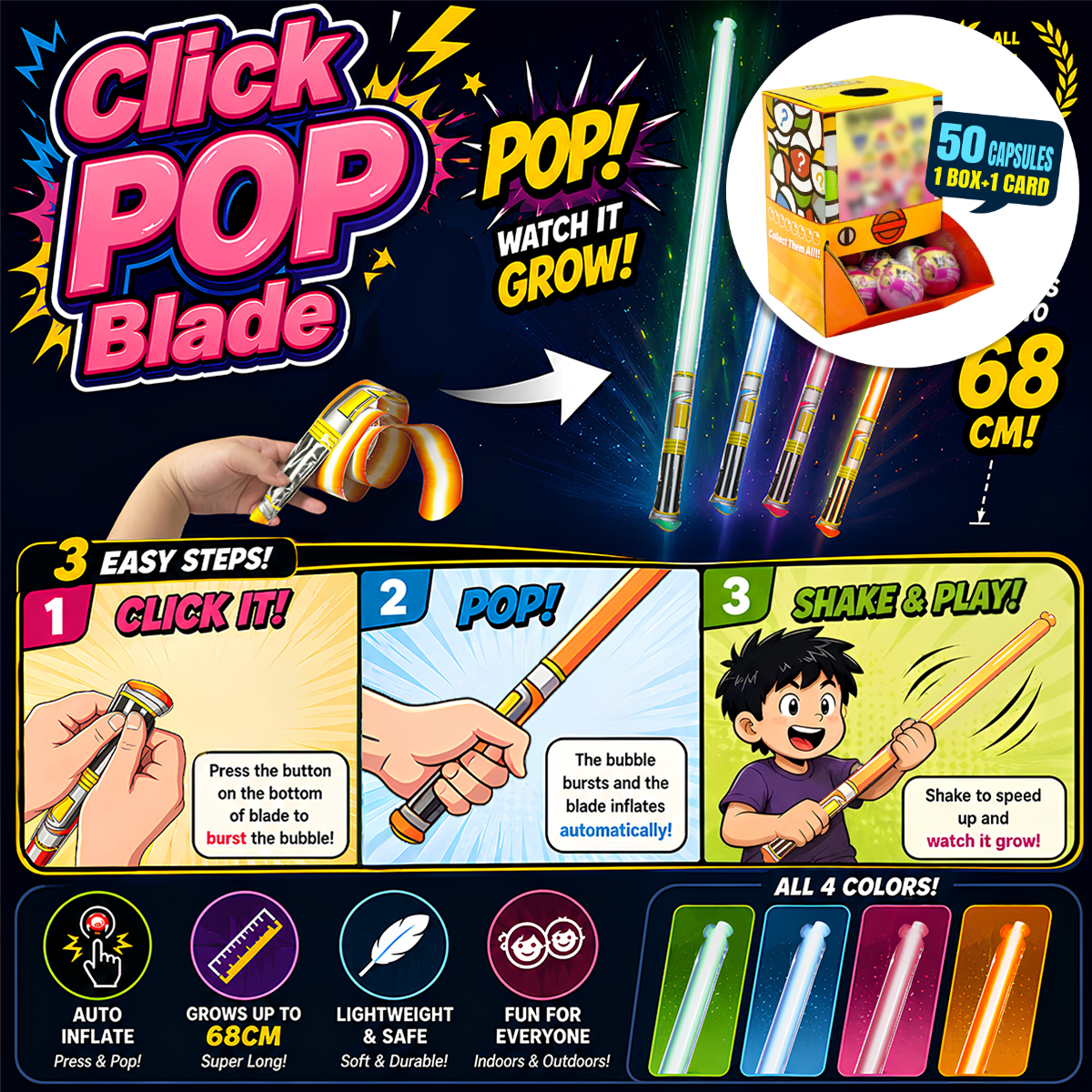 Click POP Blade Countertop Display(65mm L18)
