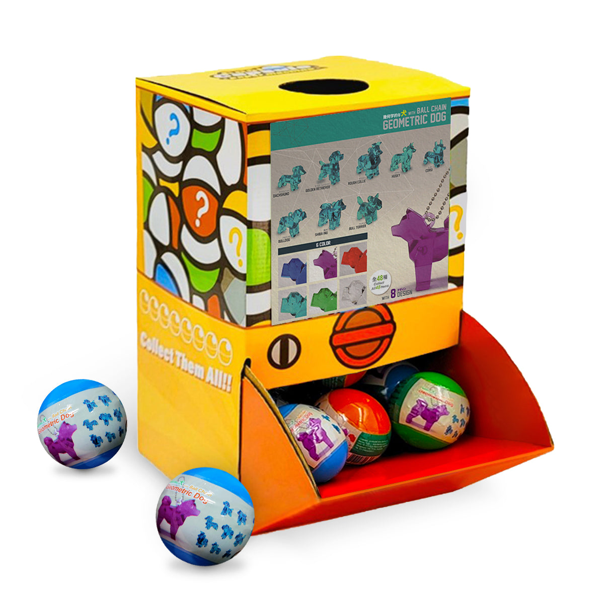 Geometric Dog (Translucent) Countertop Capsule Display(5cm L40)