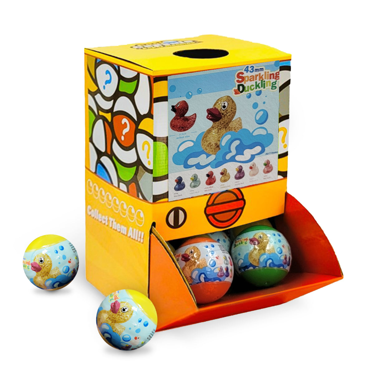4.3cm Glitter Duck Countertop Capsule Display(5cm L40)