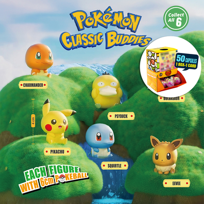 Pokemon Classics Buddies Figure Countertop Capsule Display(6cm L18)