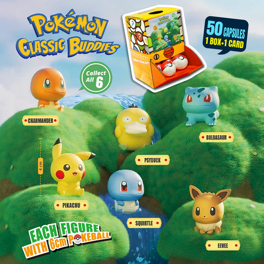 Pokemon Classics Buddies Figure Countertop Capsule Display(6cm L18)