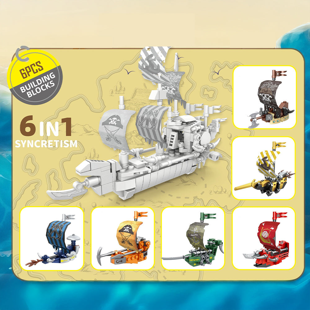 Brick Pirate Ship 6pc capsule box(65mm)