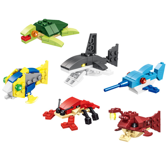 Brick sea animal in 63x70mm capsule