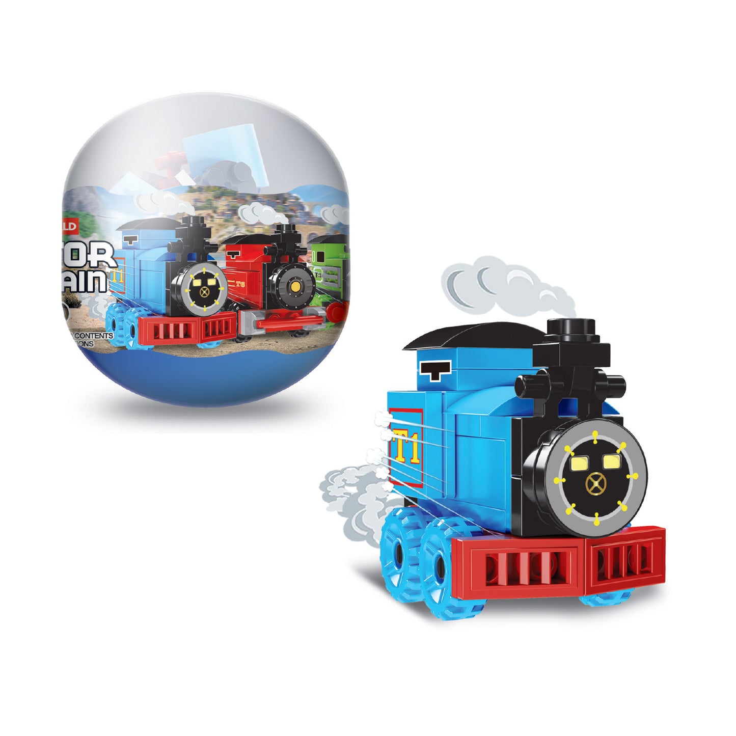 Brick train in 63x70mm capsule