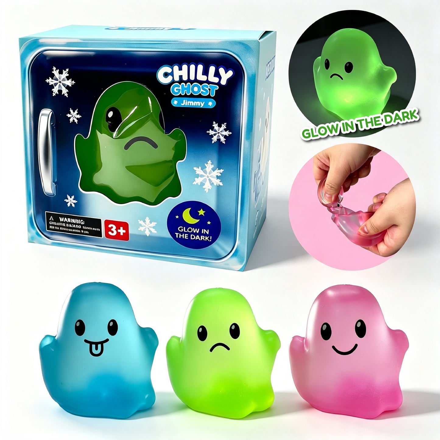 [Pre-order Nov.2026 arrival] Chilly Ghost-Jimmy Glow in Dark Malty Squishy w/DB (3 color)