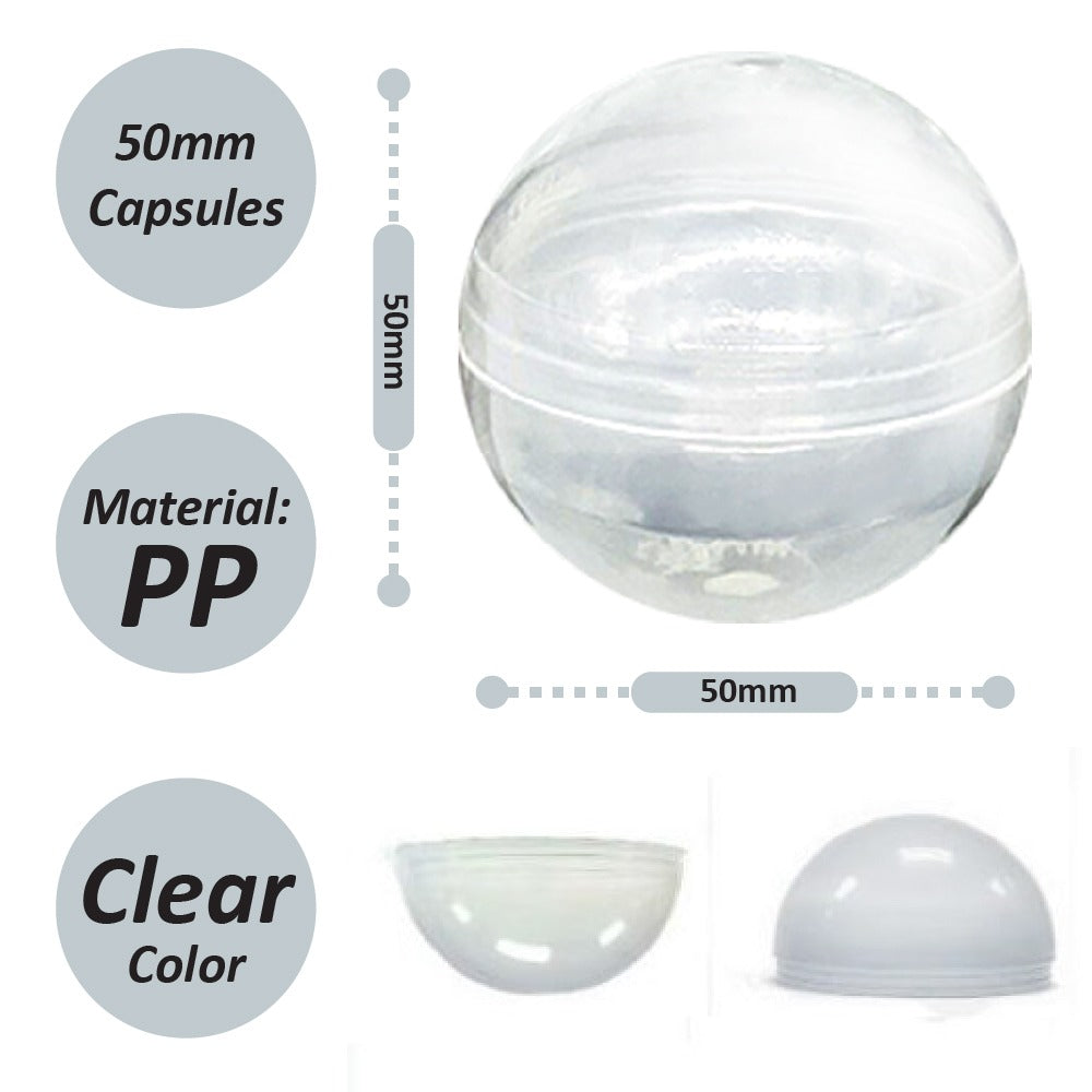 50mm Empty Capsule clear color (100pcs/bag)
