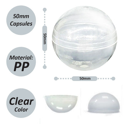 50mm Empty Capsule clear color (100pcs/bag)