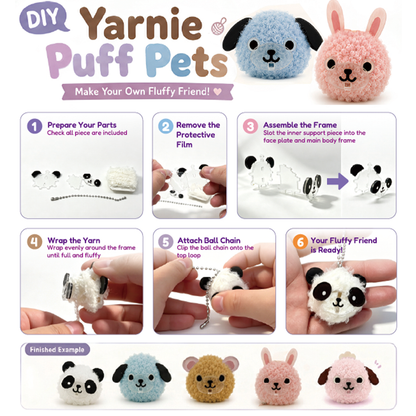 [Pre-order Oct.2026 arrival] DIY Yarnie Puff Pets keychain in 50mm capsule
