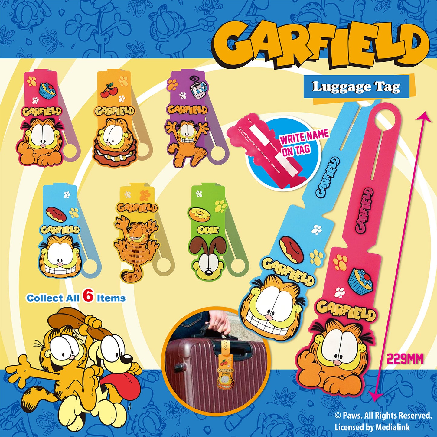 Garfield Luggage Tag w/Card Bulk