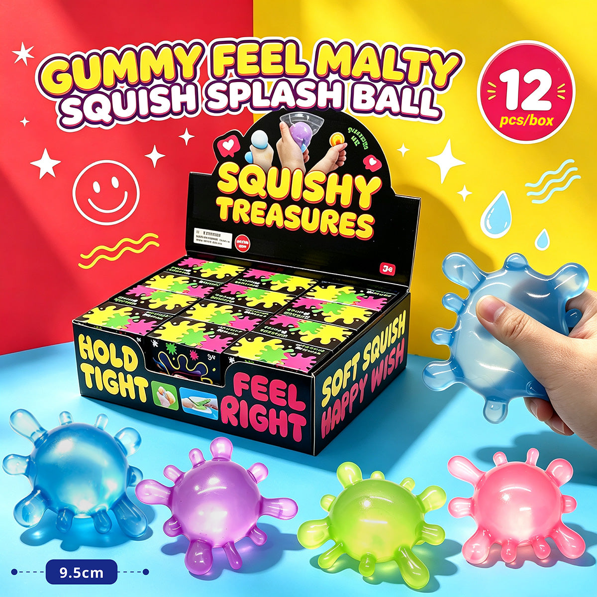 Gummy Feel Malty Squish Splash Ball w/DB(4 color)
