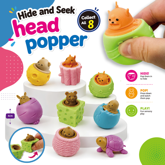 Hide and Seek head popper in 50mm capsule