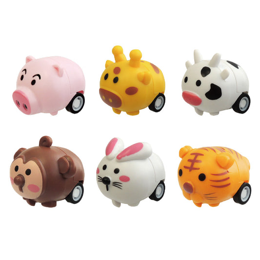 Cute Animal Pull Back Car in 50mm capsule