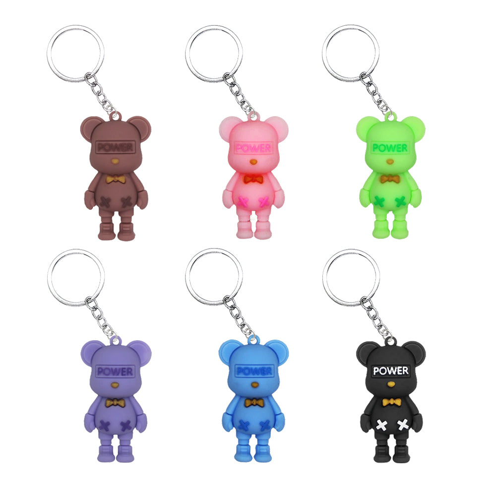 BOWTIE BEAR PVC FIGURE KEYCHAIN IN 65MM CAPSULE