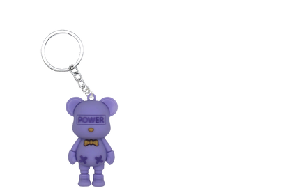 BOWTIE BEAR PVC FIGURE KEYCHAIN IN 65MM CAPSULE