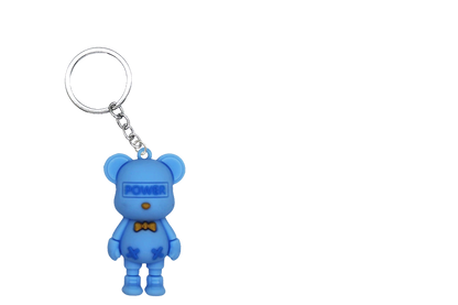 BOWTIE BEAR PVC FIGURE KEYCHAIN IN 65MM CAPSULE
