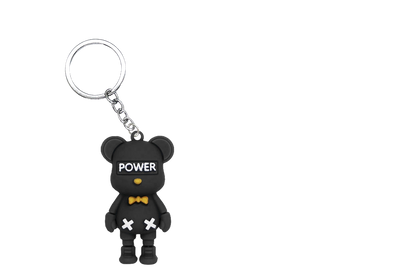 BOWTIE BEAR PVC FIGURE KEYCHAIN IN 65MM CAPSULE