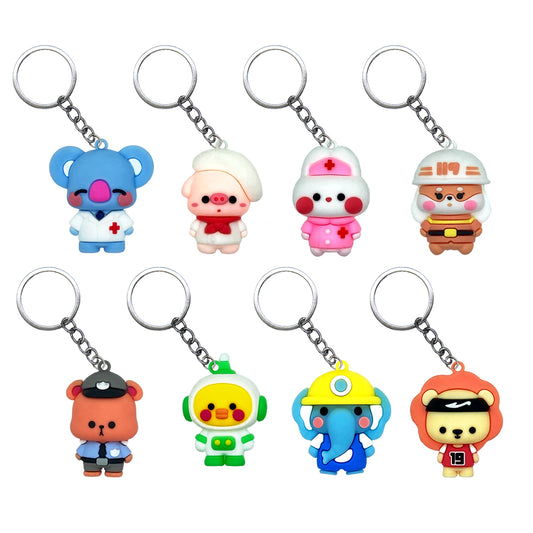 Career Animal PVC Figure Keychain in 65mm capsule