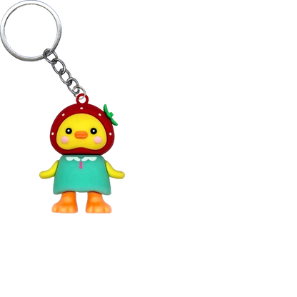 Fruit Duckling PVC Figure Keychain in 65mm capsule