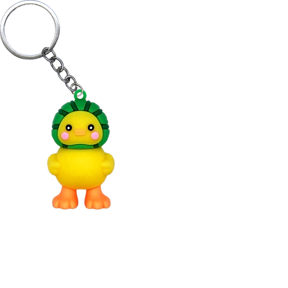 Fruit Duckling PVC Figure Keychain in 65mm capsule