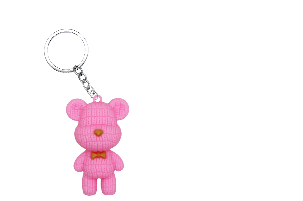 Knitted Bear PVC Figure Keychain  in 65mm capsule