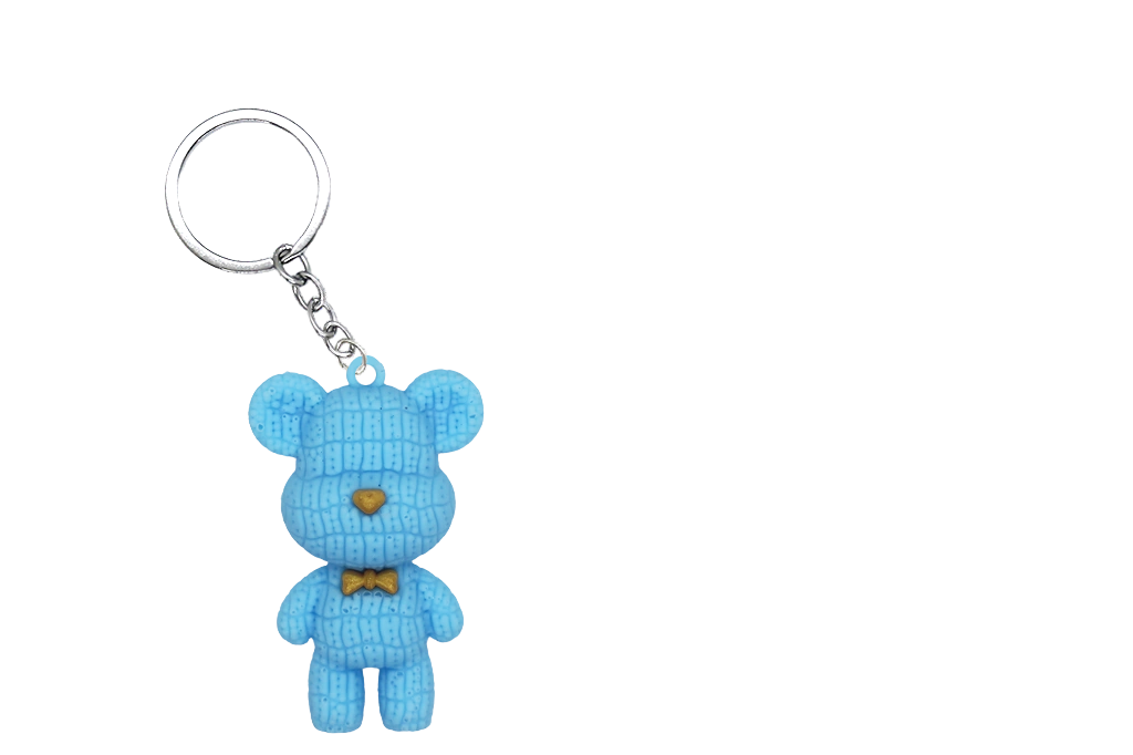 Knitted Bear PVC Figure Keychain  in 65mm capsule