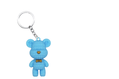 Knitted Bear PVC Figure Keychain  in 65mm capsule