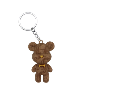Knitted Bear PVC Figure Keychain  in 65mm capsule