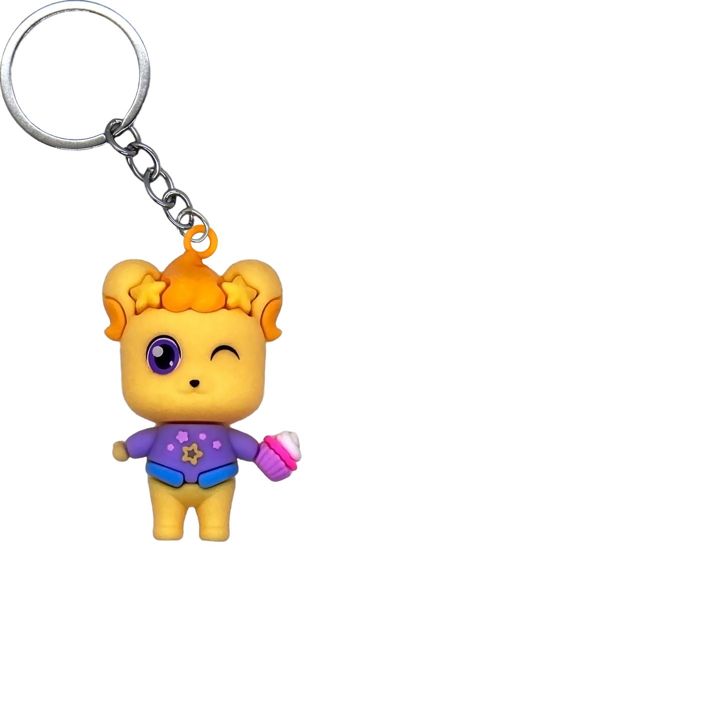Puppy Feasting PVC Figure Keychain in 65mm capsule