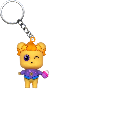 Puppy Feasting PVC Figure Keychain in 65mm capsule