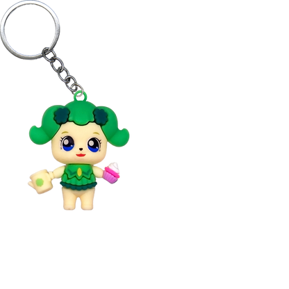 Puppy Feasting PVC Figure Keychain in 65mm capsule