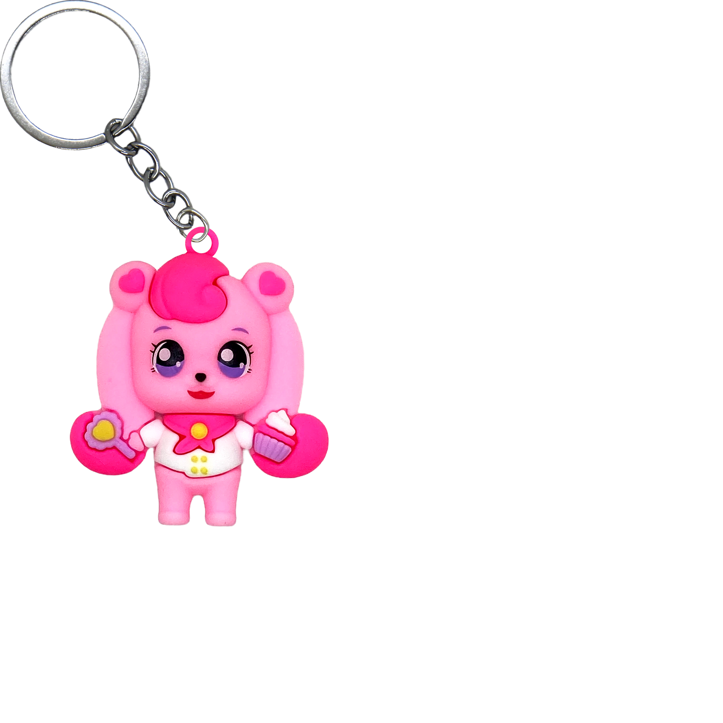 Puppy Feasting PVC Figure Keychain in 65mm capsule