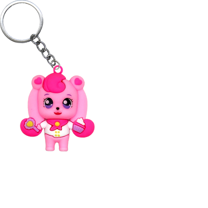 Puppy Feasting PVC Figure Keychain in 65mm capsule