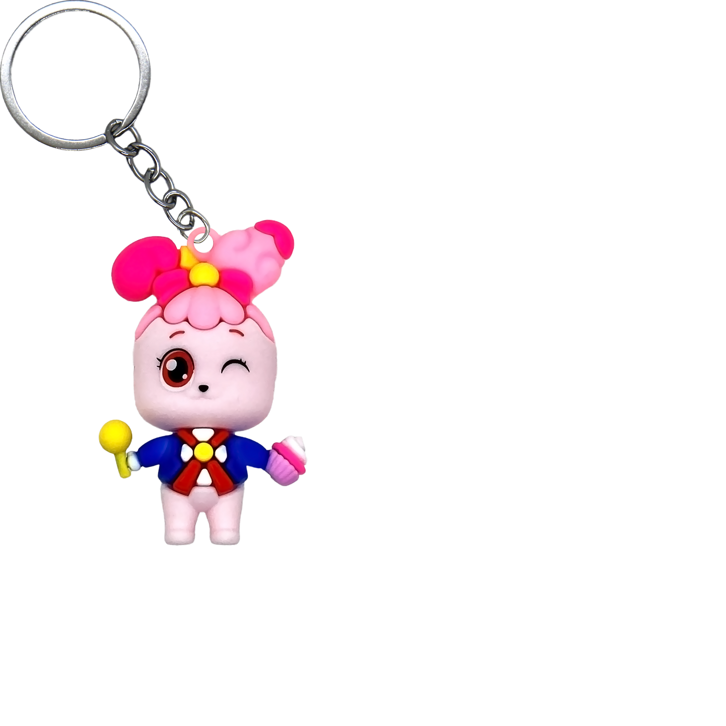 Puppy Feasting PVC Figure Keychain in 65mm capsule