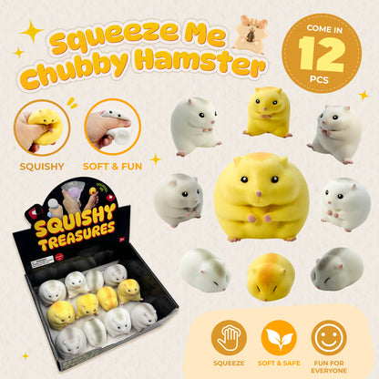 [Pre-order Aug.26 arrival] Squeeze me Chubby Hamster Squishy w/display (9 styles)