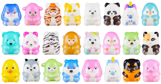 Squishy slow rising Animal Keychain in 65mm cap