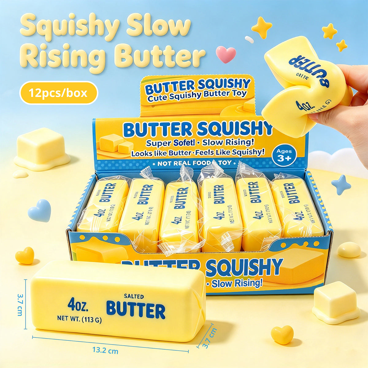 Squishy Slow Rising Butter (14cm) in Display Box