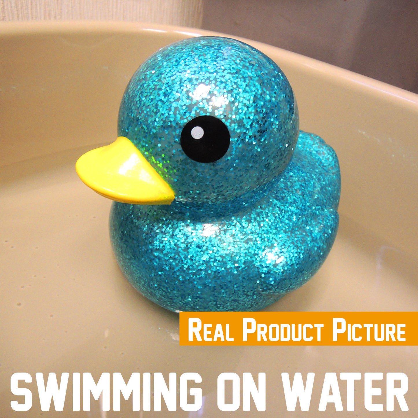 10cm Glitter Duck (Random Color) with Cardboard Box