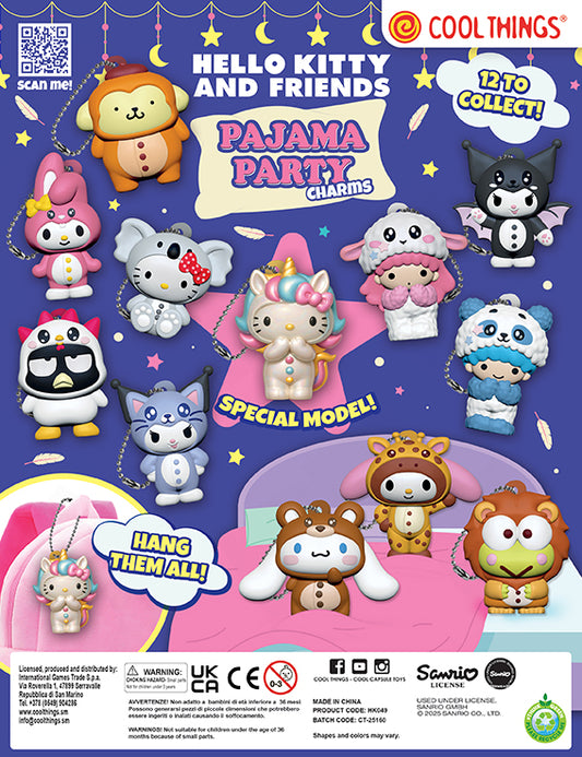 Hello Kitty PJ Charms in 65mm capsule