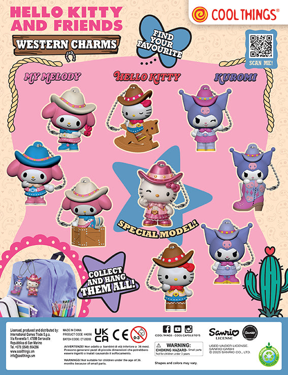 Hello Kitty Western Charms in 65mm capsule
