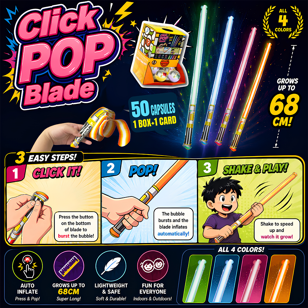 Click POP Blade Countertop Display(65mm L18)